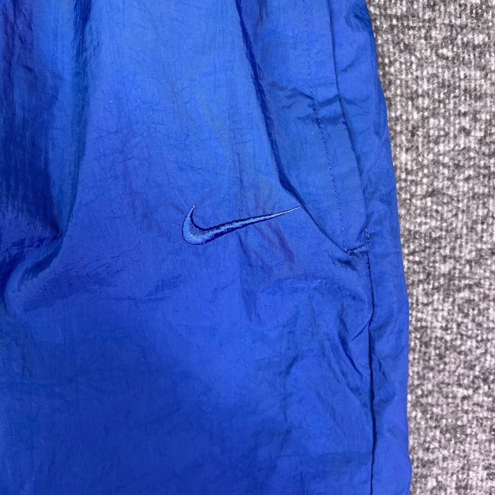 VTG 90s Nike Track Pants Womens L Blue Nylon Windbreaker Athletic Jogger Retro - Picture 9 of 13